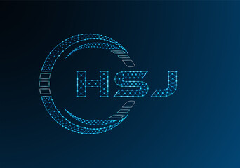 HSJ low poly letter logo vector design. HSJ lower poly logo design.