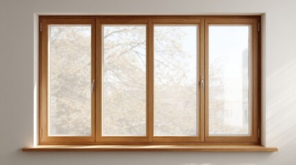 Fototapeta premium Wooden window with four panes