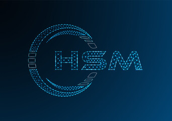 HSM low poly letter logo vector design. HSM lower poly logo design.