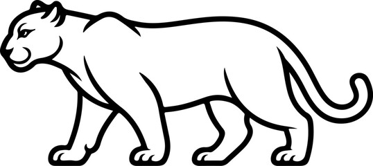 Cheetah silhouette and line art Vector