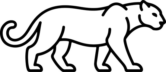 Cheetah silhouette and line art Vector