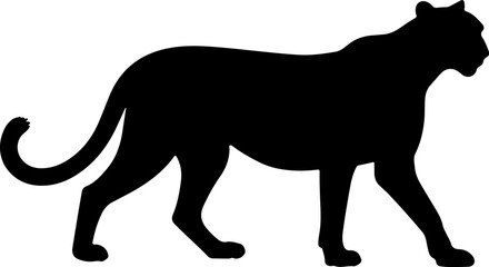 Cheetah silhouette and line art Vector