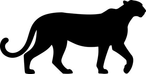 Cheetah silhouette and line art Vector