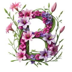 letter a with flowers