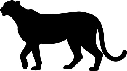 Cheetah silhouette and line art Vector