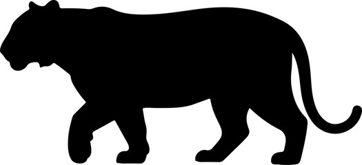 Cheetah silhouette and line art Vector