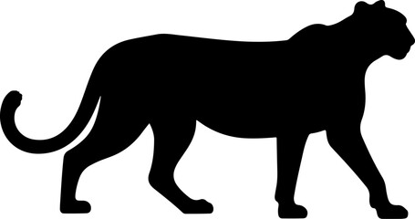 Cheetah silhouette and line art Vector