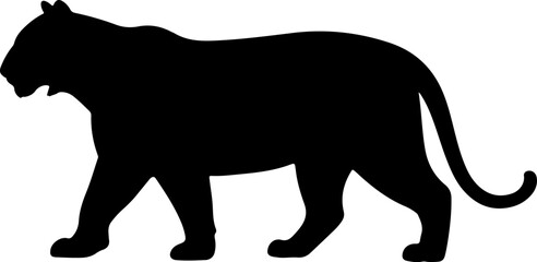 Cheetah silhouette and line art Vector