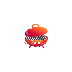vector illustration of a combination meat grill and pig nose