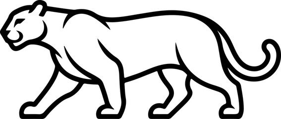 Cheetah silhouette and line art Vector
