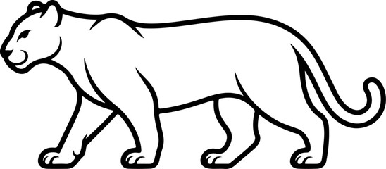 Cheetah silhouette and line art Vector