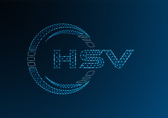 HSV low poly letter logo vector design. HSV lower poly logo design.