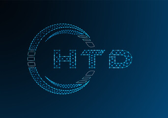 HTD low poly letter logo vector design. HTD lower poly logo design.