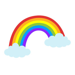 A Colorful Rainbow Appearing with Beautiful Clouds in a Vibrant Bright Sky Above Us