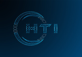 HTI low poly letter logo vector design. HTI lower poly logo design.