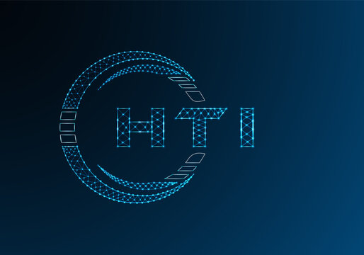 HTI low poly letter logo vector design. HTI lower poly logo design.