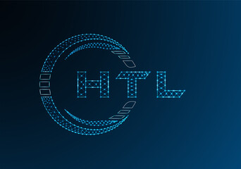HTL low poly letter logo vector design. HTL lower poly logo design.