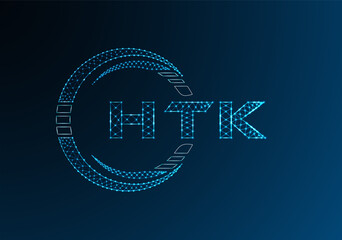 Naklejka premium HTK low poly letter logo vector design. HTK lower poly logo design.