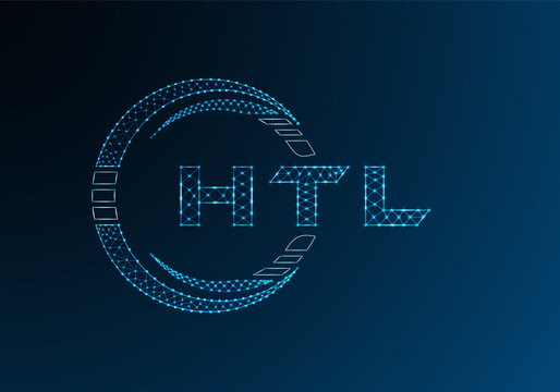 HTL low poly letter logo vector design. HTL lower poly logo design.