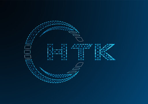HTK low poly letter logo vector design. HTK lower poly logo design.