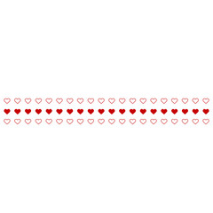 Fototapeta premium Hearts horizontal line simple shape vector template background