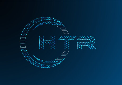 HTR low poly letter logo vector design. HTR lower poly logo design.