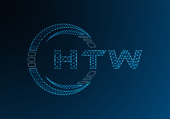 HTW low poly letter logo vector design. HTW lower poly logo design.