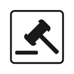 Gavel icon Black and white logo