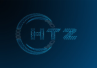 HTZ low poly letter logo vector design. HTZ lower poly logo design.