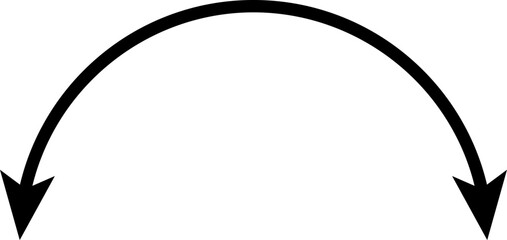 Dual semi circle Arrow icon. Two side arrow icons. Semicircular curved. Replaceable design. Double headed curved arrow symbol
