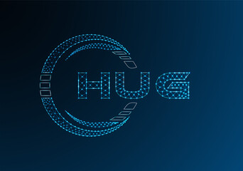 HUG low poly letter logo vector design. HUG lower poly logo design.