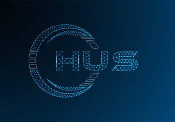 HUS low poly letter logo vector design. HUS lower poly logo design.