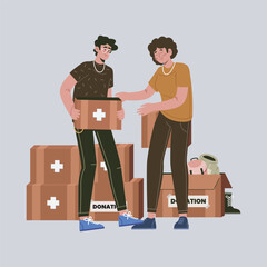 People donation illustration in isolated background