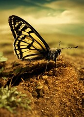 Obraz premium butterfly on the ground