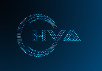 HVA low poly letter logo vector design. HVA lower poly logo design.