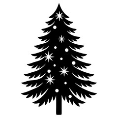 Obraz premium Winter-pine Vector Minimal Nature Design on White Background