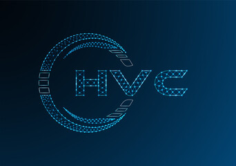 HVC low poly letter logo vector design. HVC lower poly logo design.