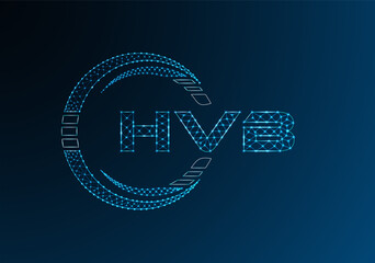 HVB low poly letter logo vector design. HVB lower poly logo design.