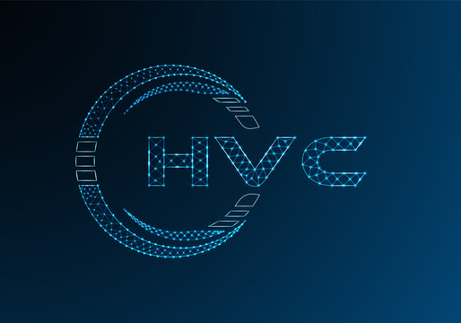 HVC low poly letter logo vector design. HVC lower poly logo design.