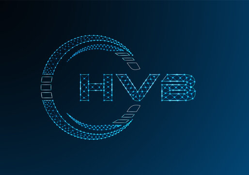 HVB low poly letter logo vector design. HVB lower poly logo design.