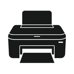 Silhouette of a modern printer perfect for office and school projects and various digital designs