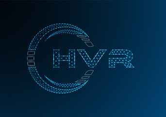 HVR low poly letter logo vector design. HVR lower poly logo design.