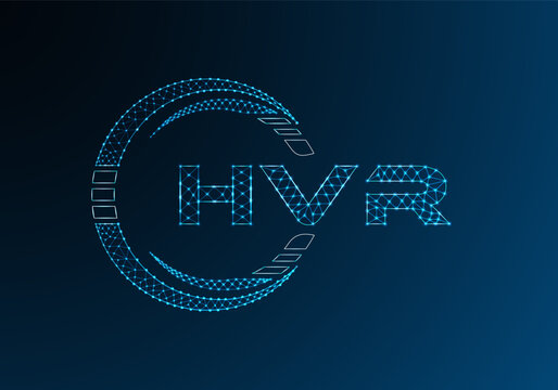 HVR low poly letter logo vector design. HVR lower poly logo design.