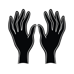 Obraz premium two black hands silhouette