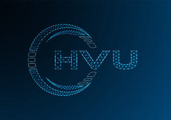 HVU low poly letter logo vector design. HVU lower poly logo design.