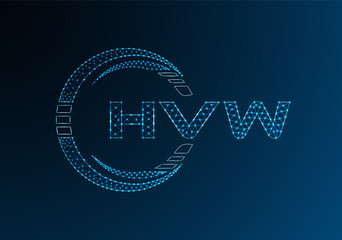 HVW low poly letter logo vector design. HVW lower poly logo design.