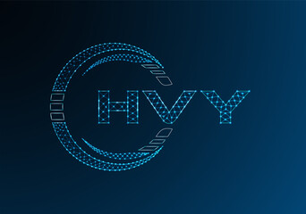 HVY low poly letter logo vector design. HVY lower poly logo design.