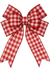 Red and white checkered bow