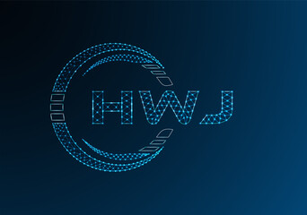 Naklejka premium HWJ low poly letter logo vector design. HWB lower poly logo design.