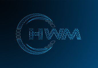 Naklejka premium HWM low poly letter logo vector design. HWB lower poly logo design.